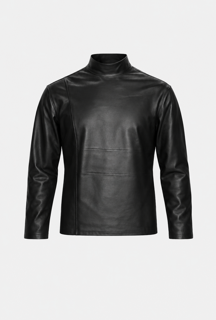 Leather Turtleneck