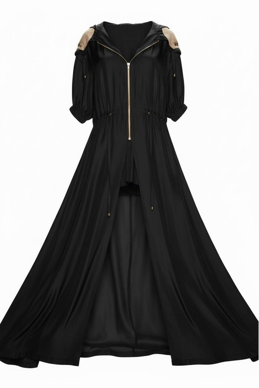 Black Silk Dress Ghost Mannequin
