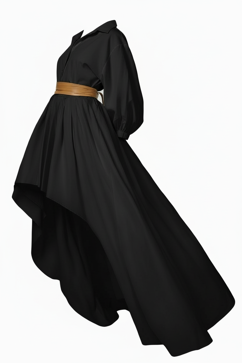 Black Zaria High-Low Dress - Cropped 1016x1526