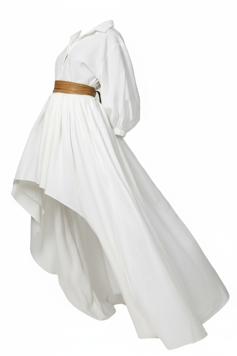 Ghost mannequin High-Low dress with upper bodice