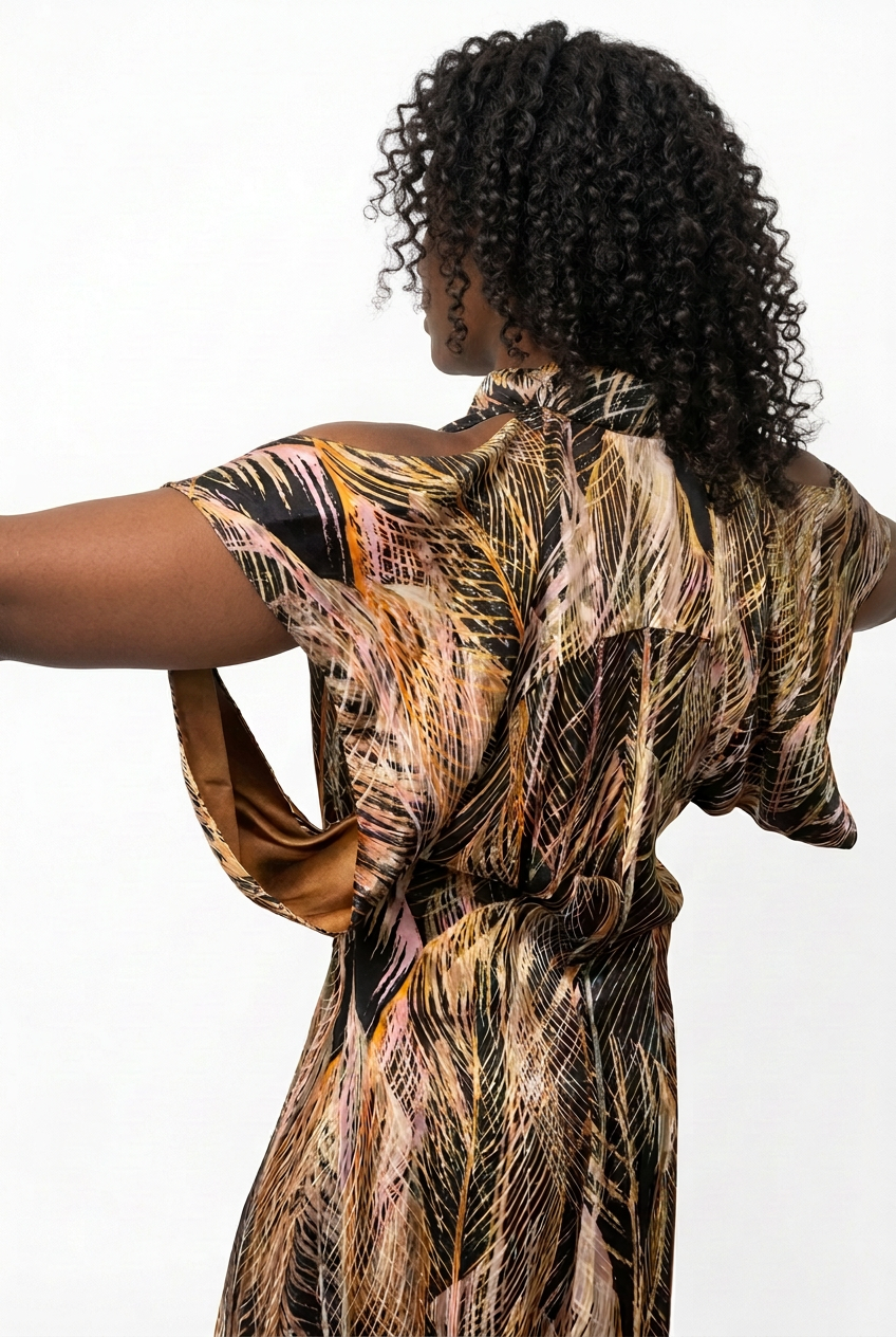 Moremi Dress rear view on female model